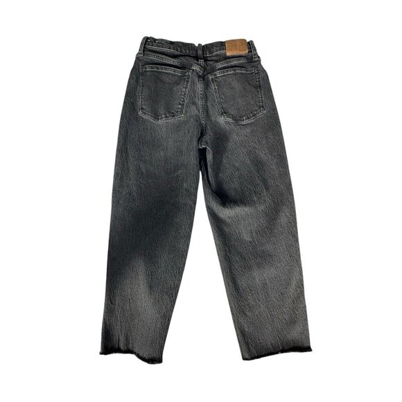 MADEWELL Women's Sz 28 Balloon Black Biscayne Wash Raw-Hem Denim Jeans - Picture 3 of 11